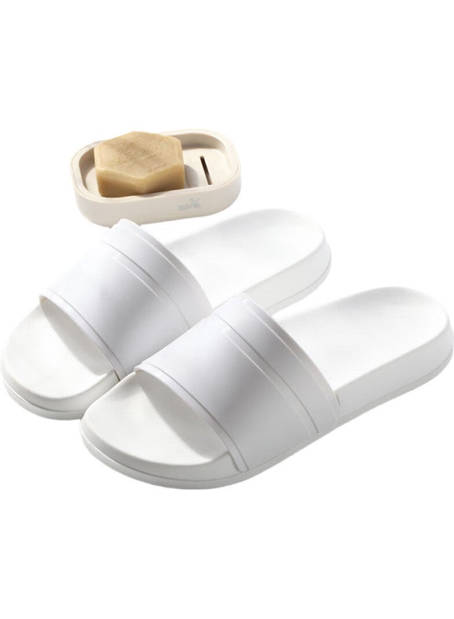 LURAD Unisex Couple Soft Bottom Outdoor Indoor Home Shower Thick Bottom Slippers White 46-47 - Image 3