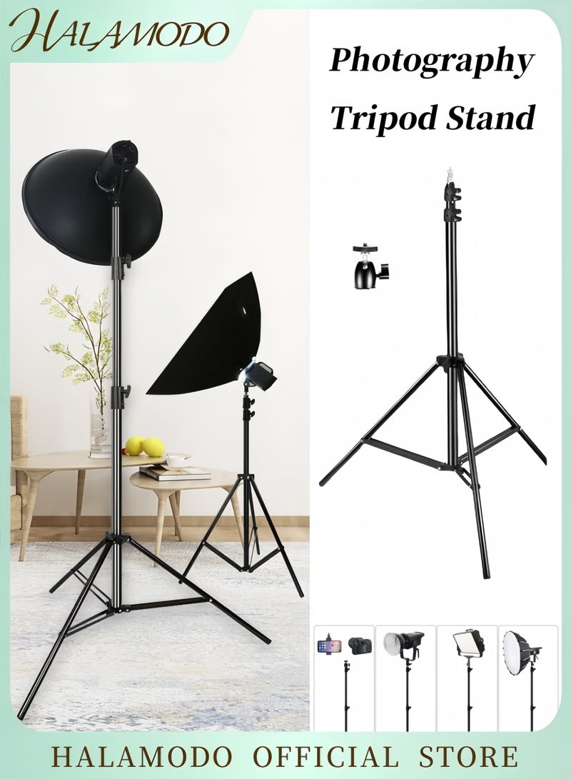 HALAMODO Photography Light Stand Aluminum Alloy Photography Tripod Stand Adjustable Studio Lighting Tripod Stand Heavy Duty Lighting Stand for Speedlight & Softbox & Camera & Photographic Light - Image 1