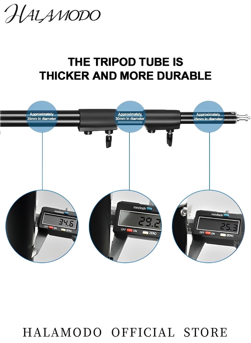 HALAMODO Photography Light Stand Aluminum Alloy Photography Tripod Stand Adjustable Studio Lighting Tripod Stand Heavy Duty Lighting Stand for Speedlight & Softbox & Camera & Photographic Light - Image 4