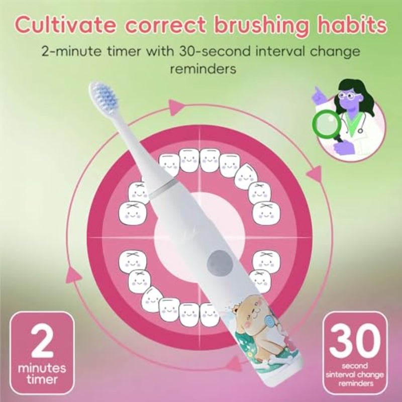 Electric Toothbrush, Rechargeable Electric Toothbrush, with 4 Brush Heads 6 Cleaning Modes IPX7 Waterproof Cleaning Toothbrushes for Adults and,2-Min Timer - Image 3
