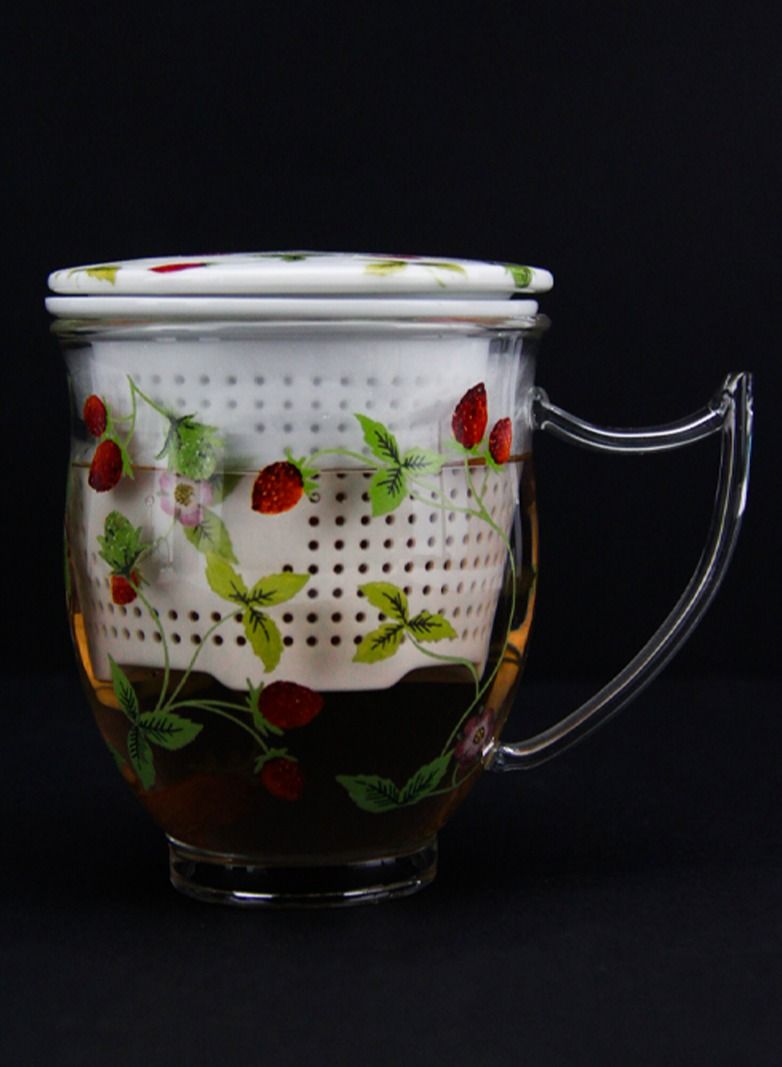 تيلاند فلتر بورسلين زهر الكرز مع غطاء لقهوة الشاي السائبة - Image 4