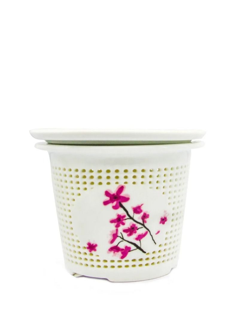 تيلاند فلتر بورسلين زهر الكرز مع غطاء لقهوة الشاي السائبة - Image 1