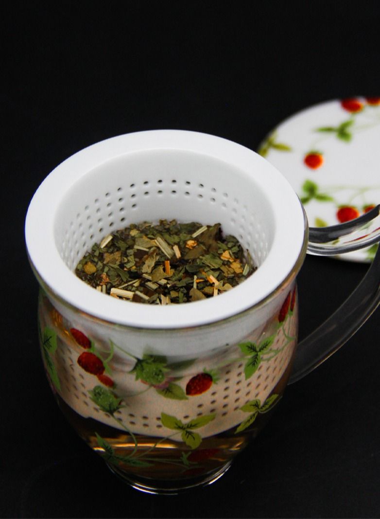 تيلاند فلتر بورسلين زهر الكرز مع غطاء لقهوة الشاي السائبة - Image 5