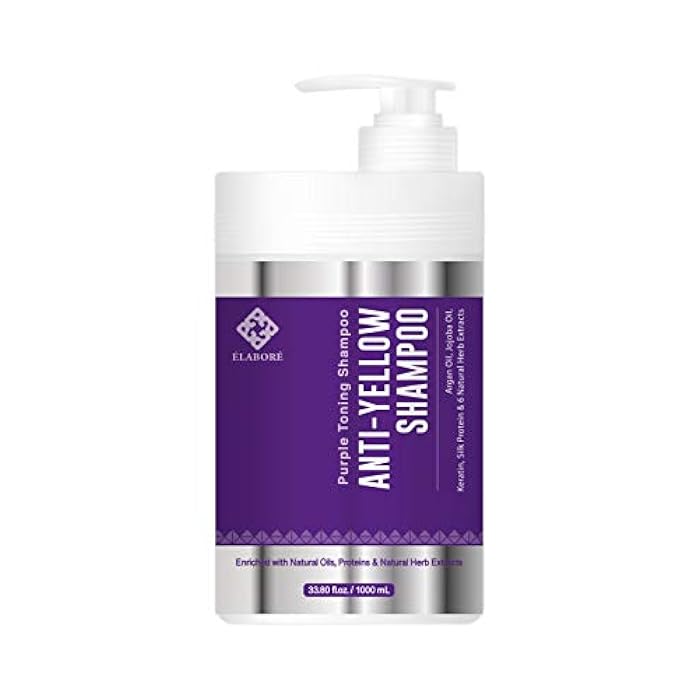 Elabore Purple Toning Shampoo - Anti Yellow Shampoo 33.80fl.oz/ 1000ml - Image 1
