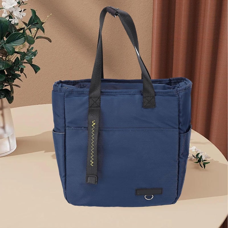 ZJchao Insulated Lunch Bag, Large Capacity Leakproof Reusable Lunch Tote with Aluminum Foil Liner and Front Pocket for Office, Picnic, Hiking, Beach - Image 2