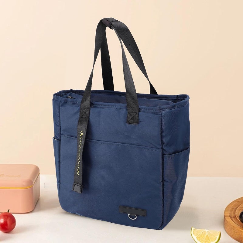 ZJchao Insulated Lunch Bag, Large Capacity Leakproof Reusable Lunch Tote with Aluminum Foil Liner and Front Pocket for Office, Picnic, Hiking, Beach - Image 3