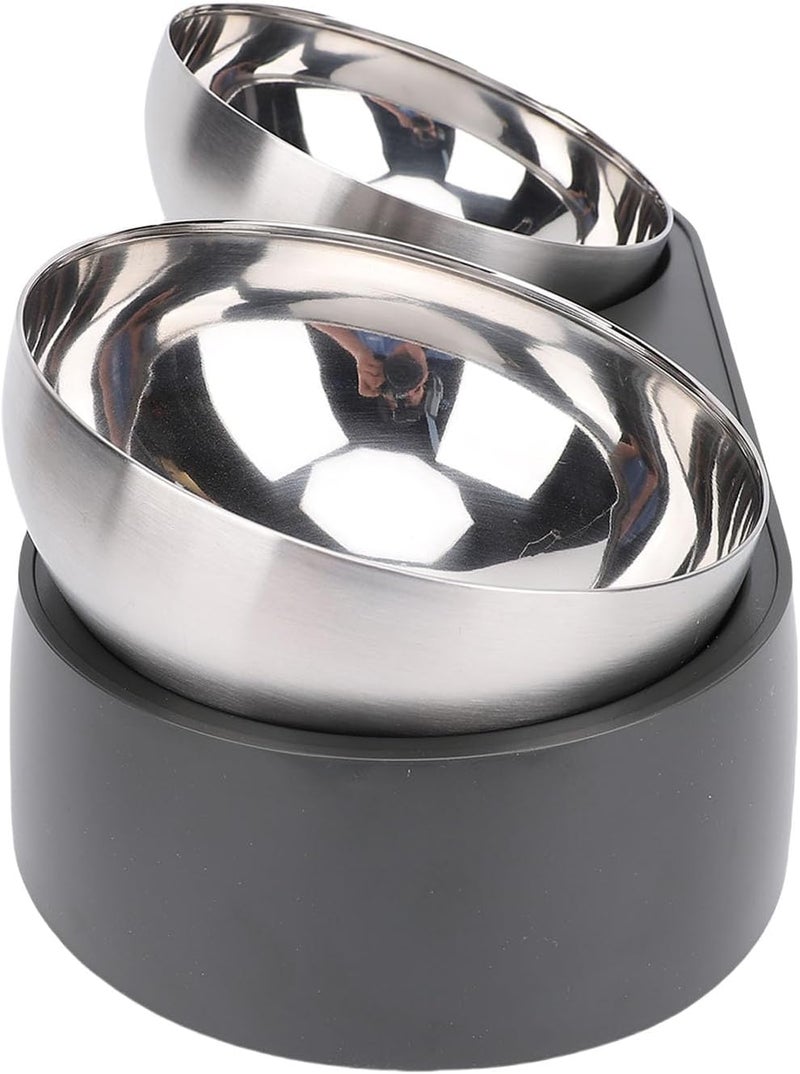Focket Elevated Cat Bowls, Tilted Anti Vomiting Raised Cat Food and Water Bowls with Stainless Steel for Small Cats Puppies - Image 2