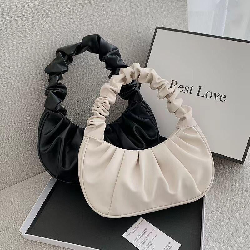 Macaron Handbag Cloud Pleated Bag Women'S Bag 2023 New Solid Color Simple Messenger Bag Fashionable All-Match Bag - Image 2