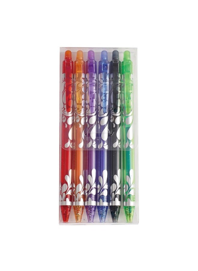 MOZXIRZ 6 Pcs Erasable Gel Pens Erasable Retractable Pens 0.5mm Colored Ink Smooth Writing Pen Aesthetic Pen for Women Men Girls Boys Office School Supplies (6Pcs Colored Ink) - Image 3