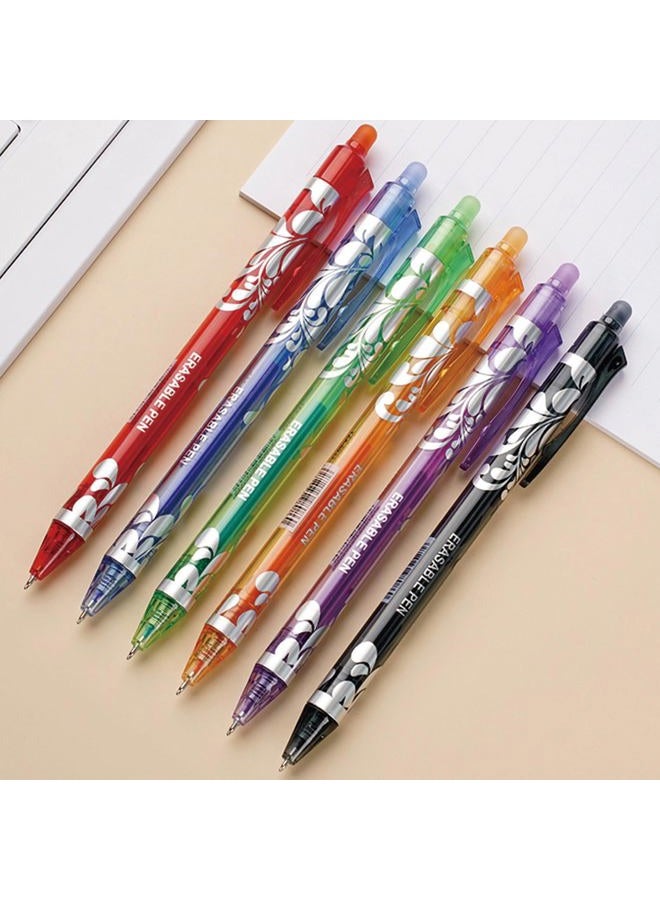 MOZXIRZ 6 Pcs Erasable Gel Pens Erasable Retractable Pens 0.5mm Colored Ink Smooth Writing Pen Aesthetic Pen for Women Men Girls Boys Office School Supplies (6Pcs Colored Ink) - Image 4