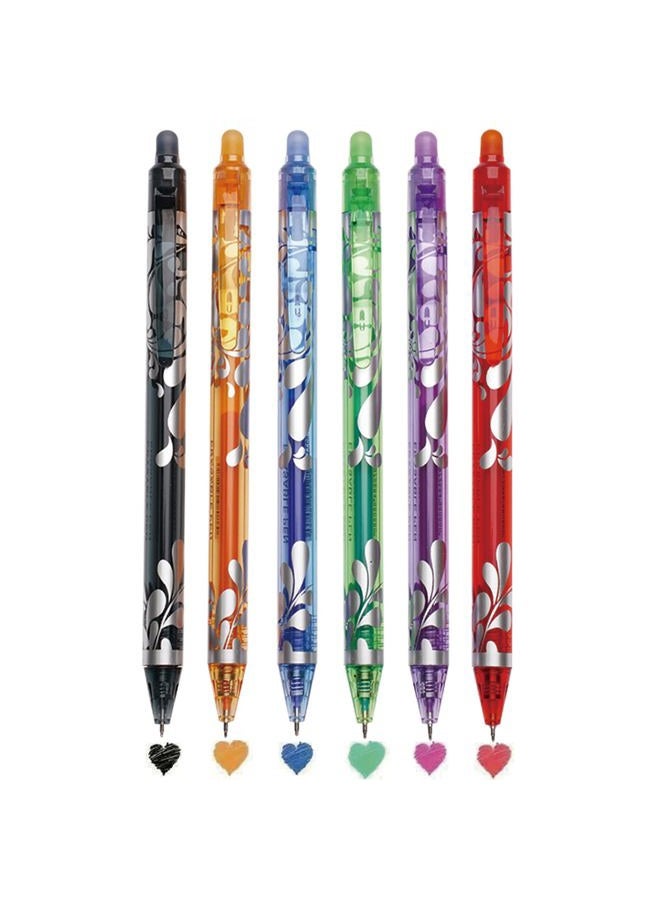 MOZXIRZ 6 Pcs Erasable Gel Pens Erasable Retractable Pens 0.5mm Colored Ink Smooth Writing Pen Aesthetic Pen for Women Men Girls Boys Office School Supplies (6Pcs Colored Ink) - Image 2