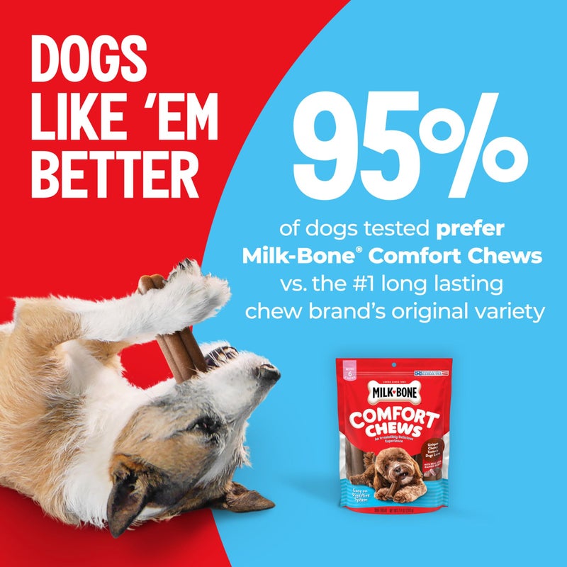 Milk-Bone Comfort Chews, Rawhide Free Dog Treats with Unique Chewy Texture and Real Beef, 16 Chews, Easy on Digestive System - Image 3