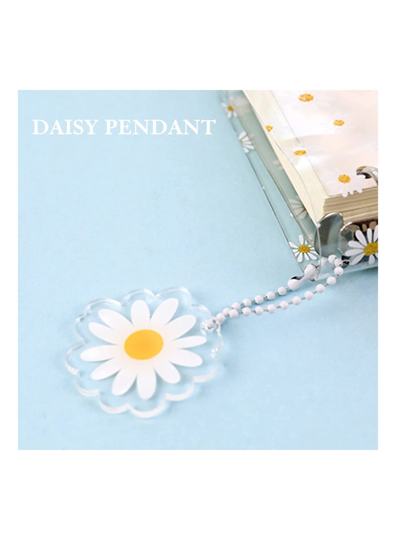 SOLARAE A6 PVC Budget Binder with 45 pages of blank inner core,  1 Round Ring Notebook Binder Cover with 1 Pcs Loose Leaf Zipper Binder Pockets for Bank Card, Cash, Money Saving Binder Daisy Pendant - Image 4