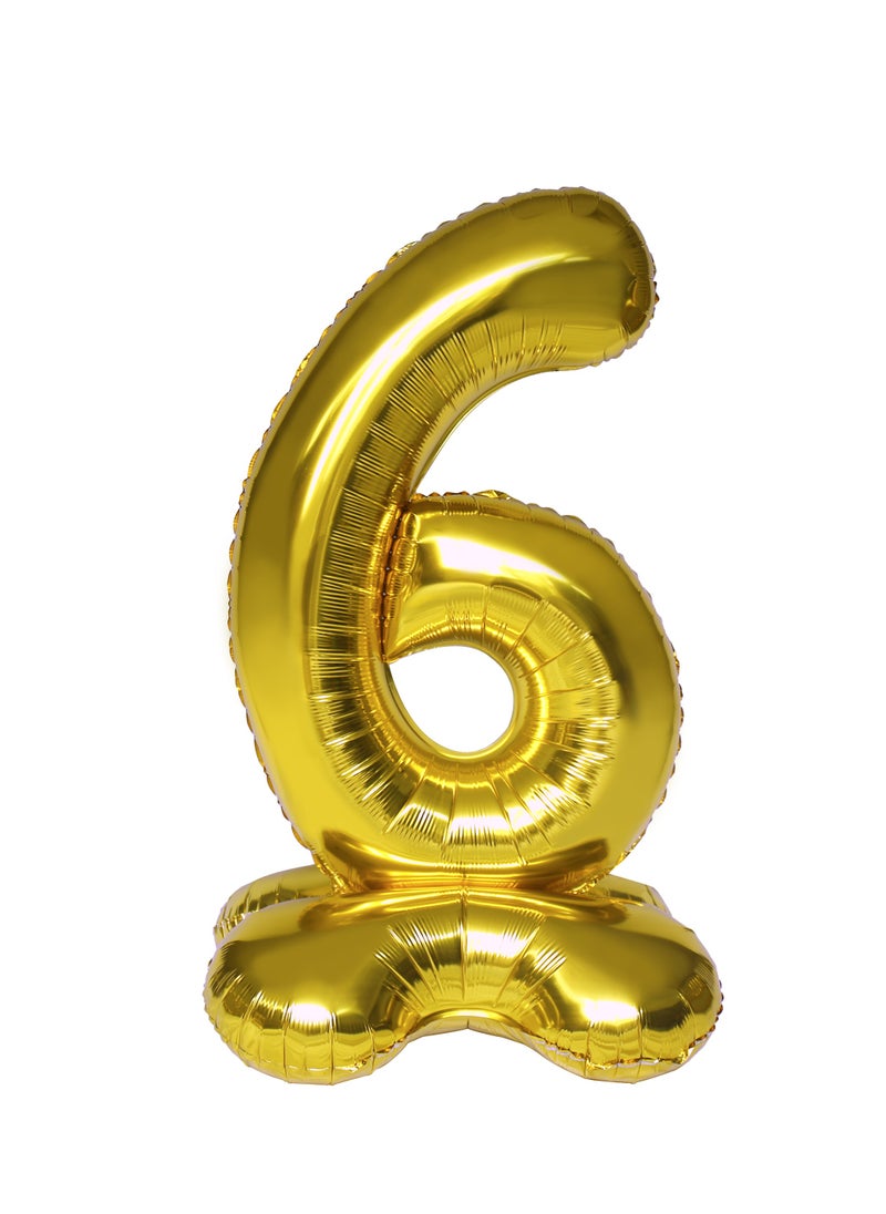 Party Zone Gold Stand Number Balloon 6 41'' 