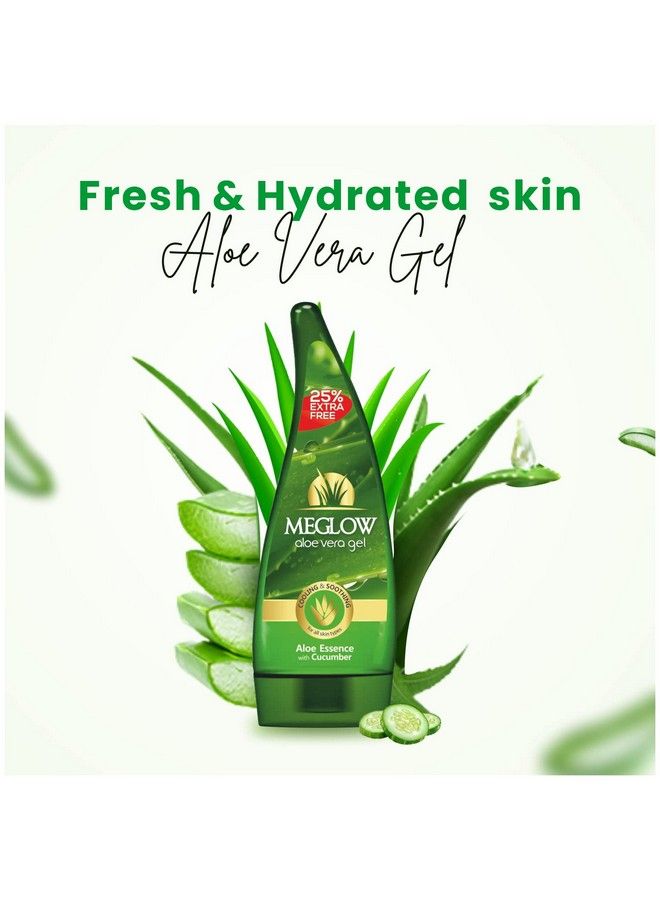 MEGLOW Skincare Combo Pack Of 3Aloevera Gel(2)125Ml Each With Aloevera And Cucumber Extracts;Fairness Cream For Women (50G) Enriched With Vitamin E;Paraben Freefor Nourishing & Soothing - Image 3