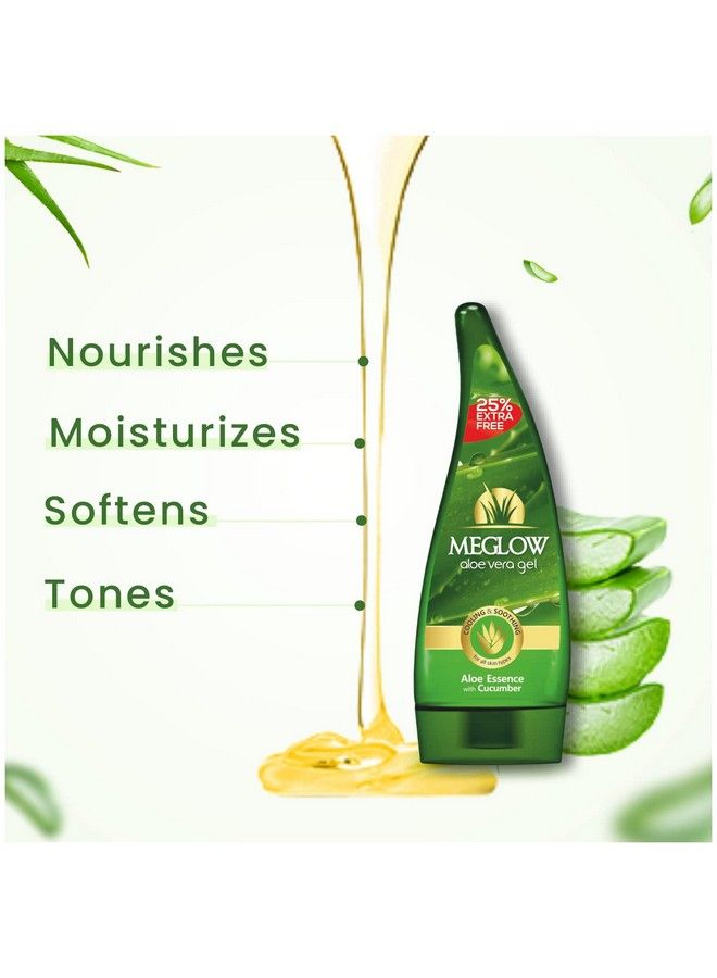 MEGLOW Skincare Combo Pack Of 3Aloevera Gel(2)125Ml Each With Aloevera And Cucumber Extracts;Fairness Cream For Women (50G) Enriched With Vitamin E;Paraben Freefor Nourishing & Soothing - Image 5