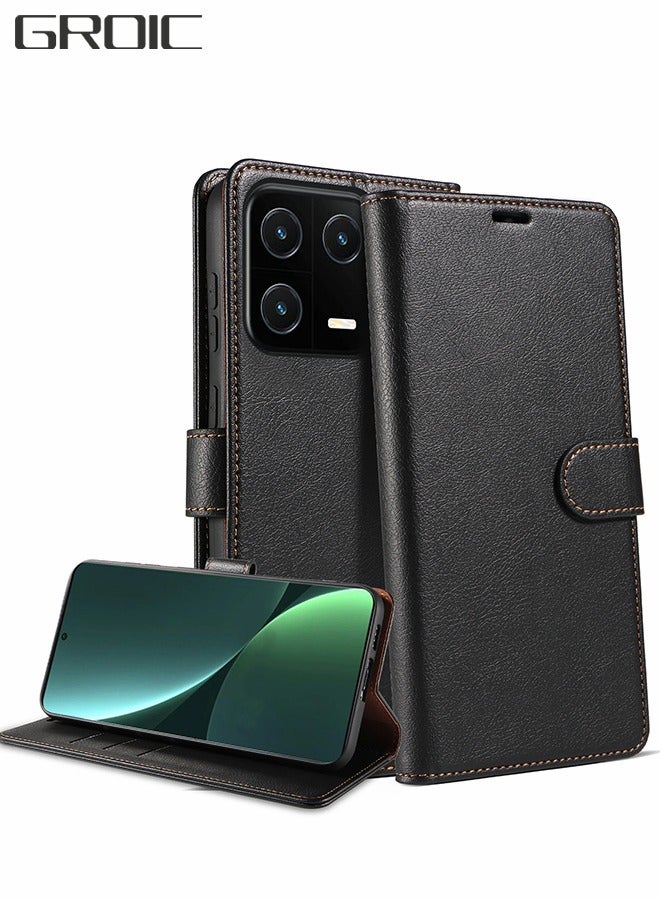 GROIC Compatible with Xiaomi 13 Pro Case,Premium Leather Wallet Case with Kickstand and Card Slots,Flip phone Shell for Xiaomi 13 Pro - Image 1