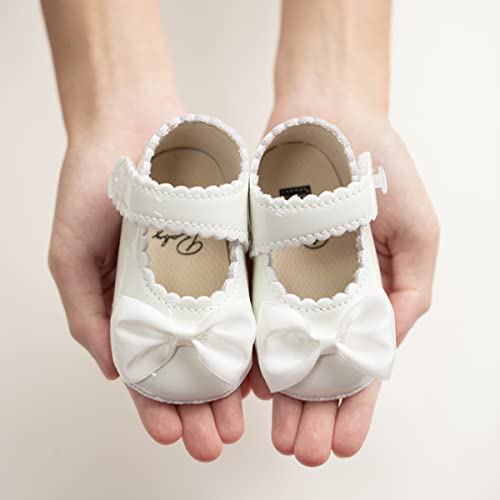 Meckior Infant Baby Girls Soft Sole Bowknot Princess Wedding Dress Mary Jane Flats Prewalker Newborn Light Baby Sneaker Shoes - Image 3