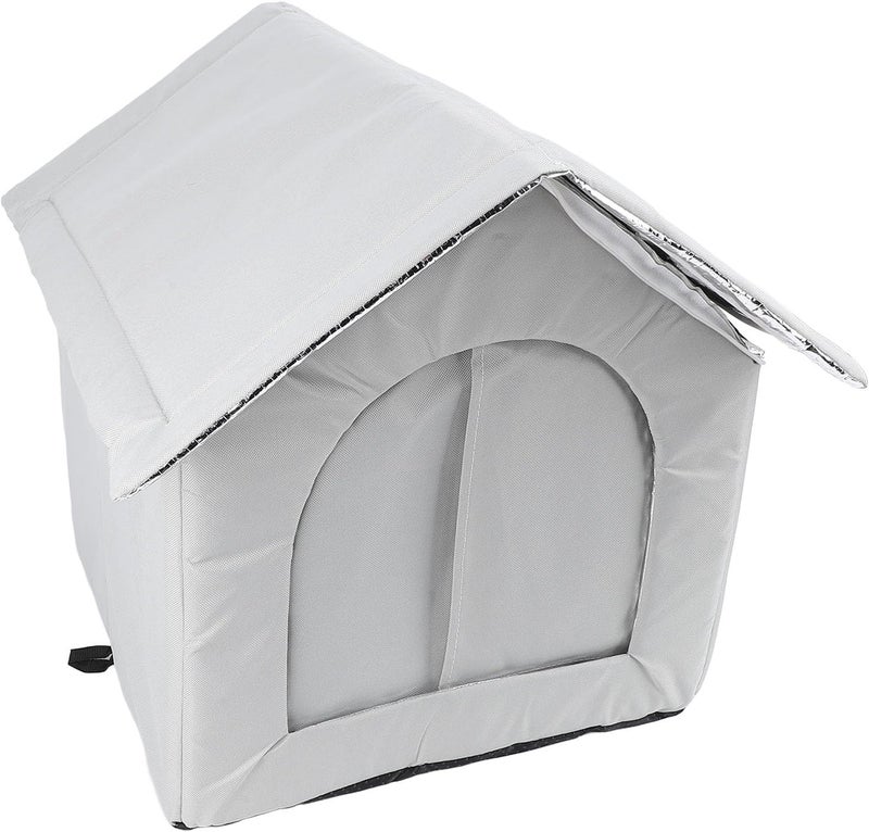 Generic Large Outdoor Warm Cat House Water Enclosed Shelter for Dog, Fabric, Outdoor Activities (Grey) - Image 4
