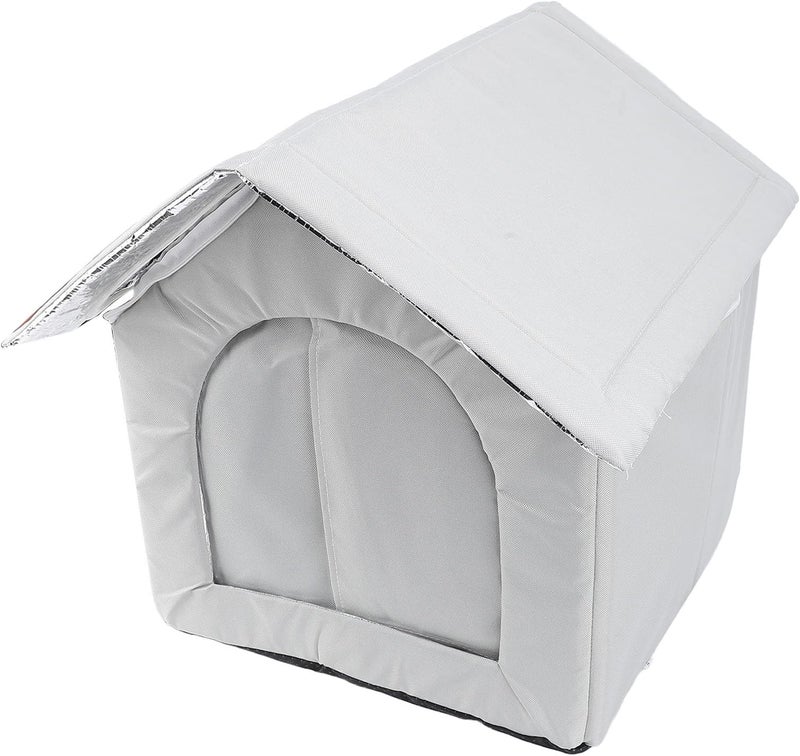 Generic Large Outdoor Warm Cat House Water Enclosed Shelter for Dog, Fabric, Outdoor Activities (Grey) - Image 3