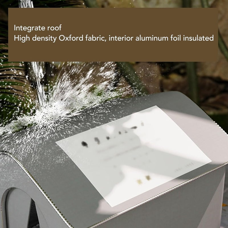 Generic Large Outdoor Warm Cat House Water Enclosed Shelter for Dog, Fabric, Outdoor Activities (Grey) - Image 2