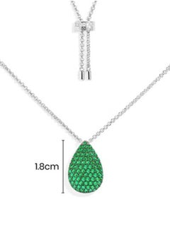 APM cubic zirconia women's fashionable green water droplet shaped necklace adjustable necklace AC7245XKG - pzsku/Z7601DD8D6E4353506843Z/45/1741159720/275341e3-f565-425e-a5b5-617e37a4a280