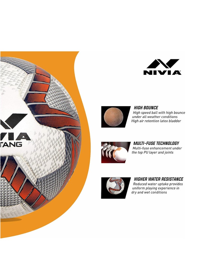Nivia Ashtang 2.0 FIFA PRO Football | Size 5 | 8 Panel | PU Micro Leather | Hand Stitched | Suitable for Soft | Wet Ground |Hard Ground with Grass and Artifical Turf | Soccer Ball  - Image 4