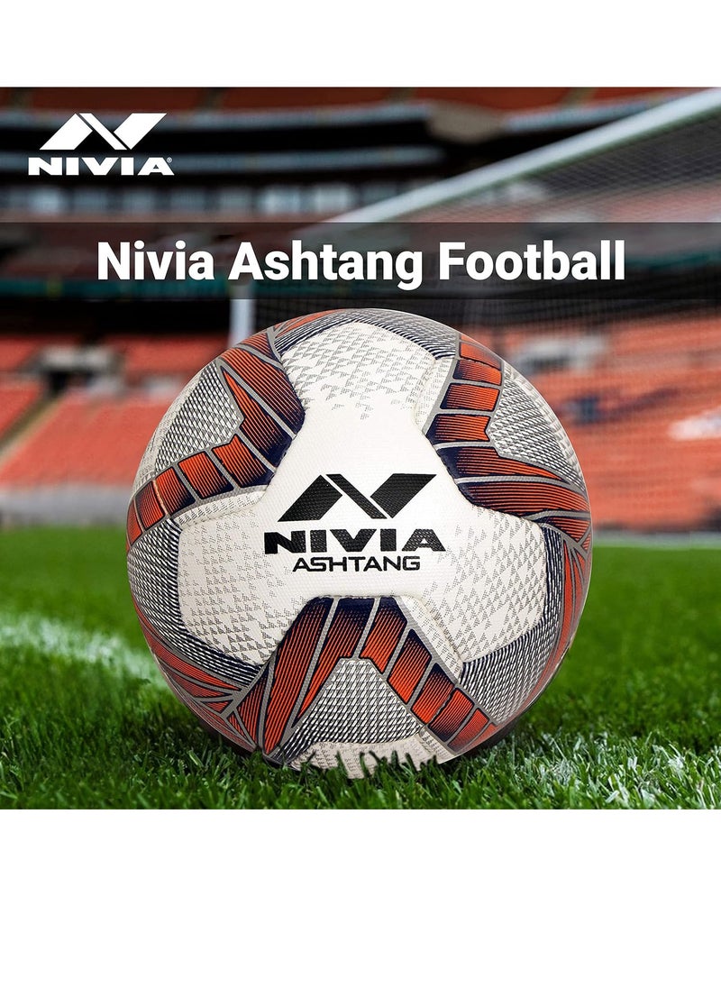 Nivia Ashtang 2.0 FIFA PRO Football | Size 5 | 8 Panel | PU Micro Leather | Hand Stitched | Suitable for Soft | Wet Ground |Hard Ground with Grass and Artifical Turf | Soccer Ball  - Image 2