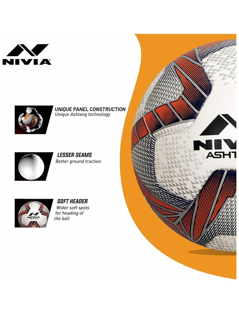 Nivia Ashtang 2.0 FIFA PRO Football | Size 5 | 8 Panel | PU Micro Leather | Hand Stitched | Suitable for Soft | Wet Ground |Hard Ground with Grass and Artifical Turf | Soccer Ball  - Image 5