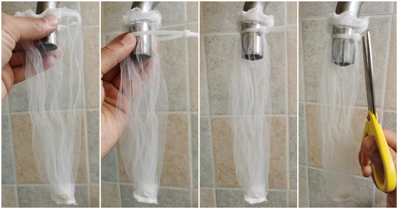 ECLATLT 50 Pieces Lint Traps For Washing Machine Hose  Nylon Lint Catcher For Washer Laundry Hair Snare Sink Drain Hose Filter Dryer Mesh Bag With 50Pcs Cable Ties - Image 4