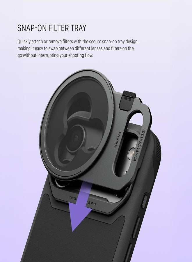 Tilta Khronos Lite Handheld Kit Compatible with iPhone 17 Pro Max- Black | Case with Kickstand | Bluetooth Control Handle | 58mm Filter Tray | Magnetic Backplate | Screen Protector - Image 4