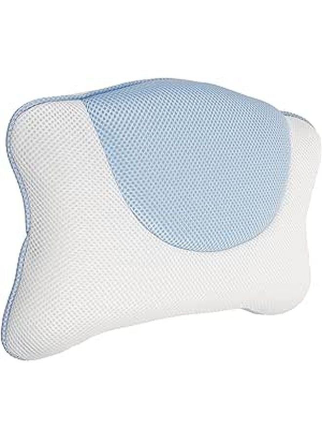Ocean Motif Non Slip Bath Pillow with 3D Mesh Fabric and Suction Cups for Home Spa Relaxation - Image 1