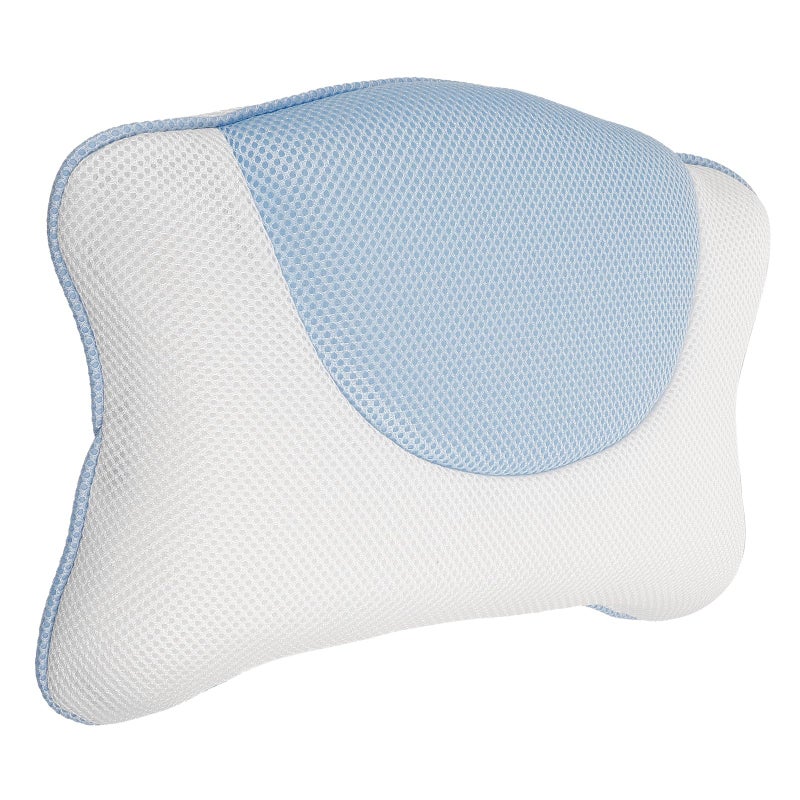 Ocean Motif Non Slip Bath Pillow with 3D Mesh Fabric and Suction Cups for Home Spa Relaxation - Image 2