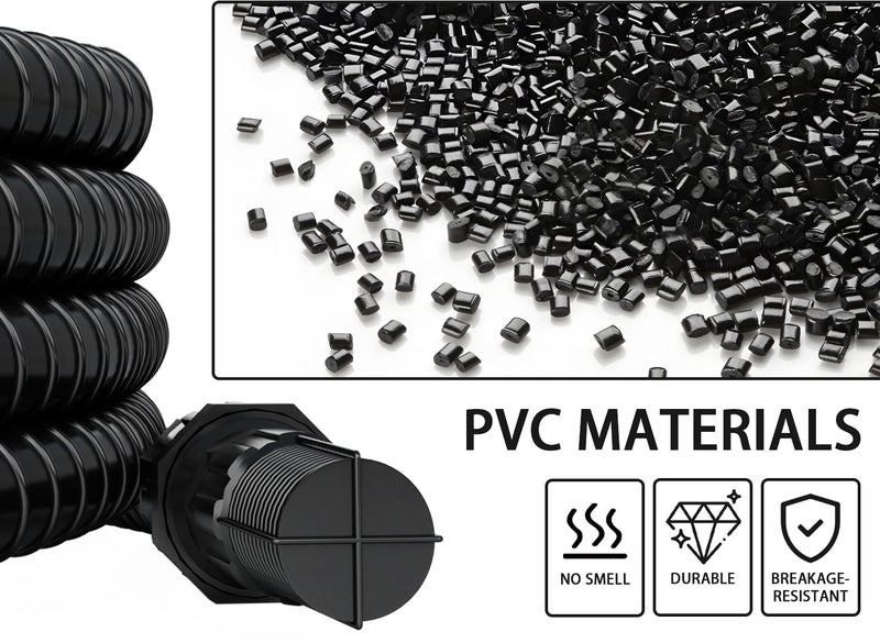 FOTING 1" Suction Hose Kit with Check Valve, PVC Water Intake Hose Set, Flexible Tubing Easy to Install for Water Pump Well Sprinkler Garden Booster Pump, All-in-One NPT 1-inch Thread Adapter, 13FT - Image 4