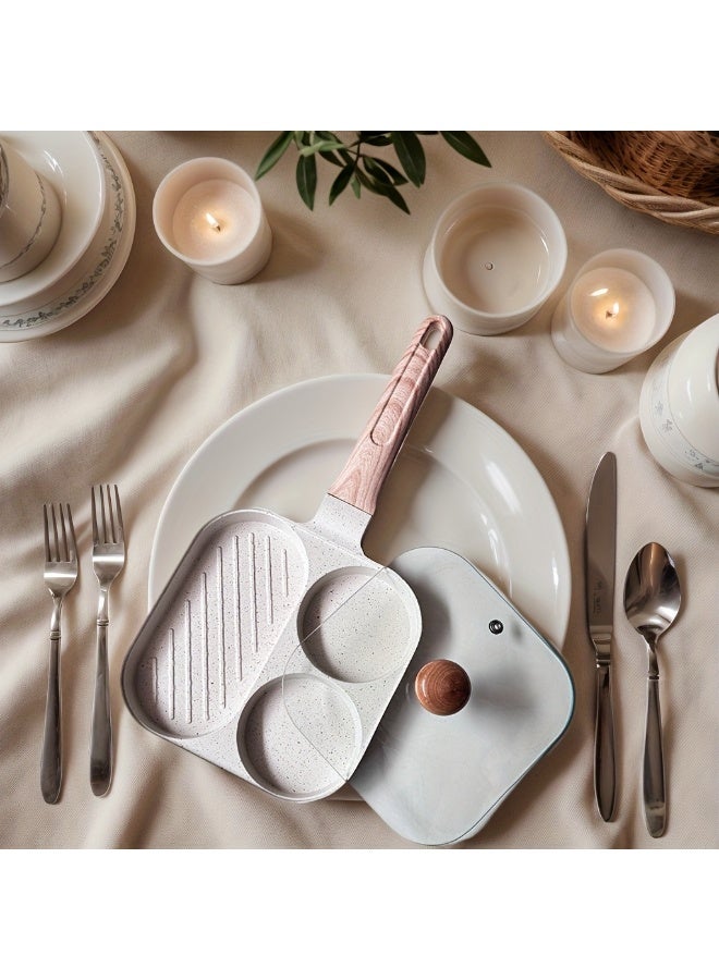 مقلاة بيض بـ 4 أقسام غير لاصقة، مقلاة إفطار بطبقة...