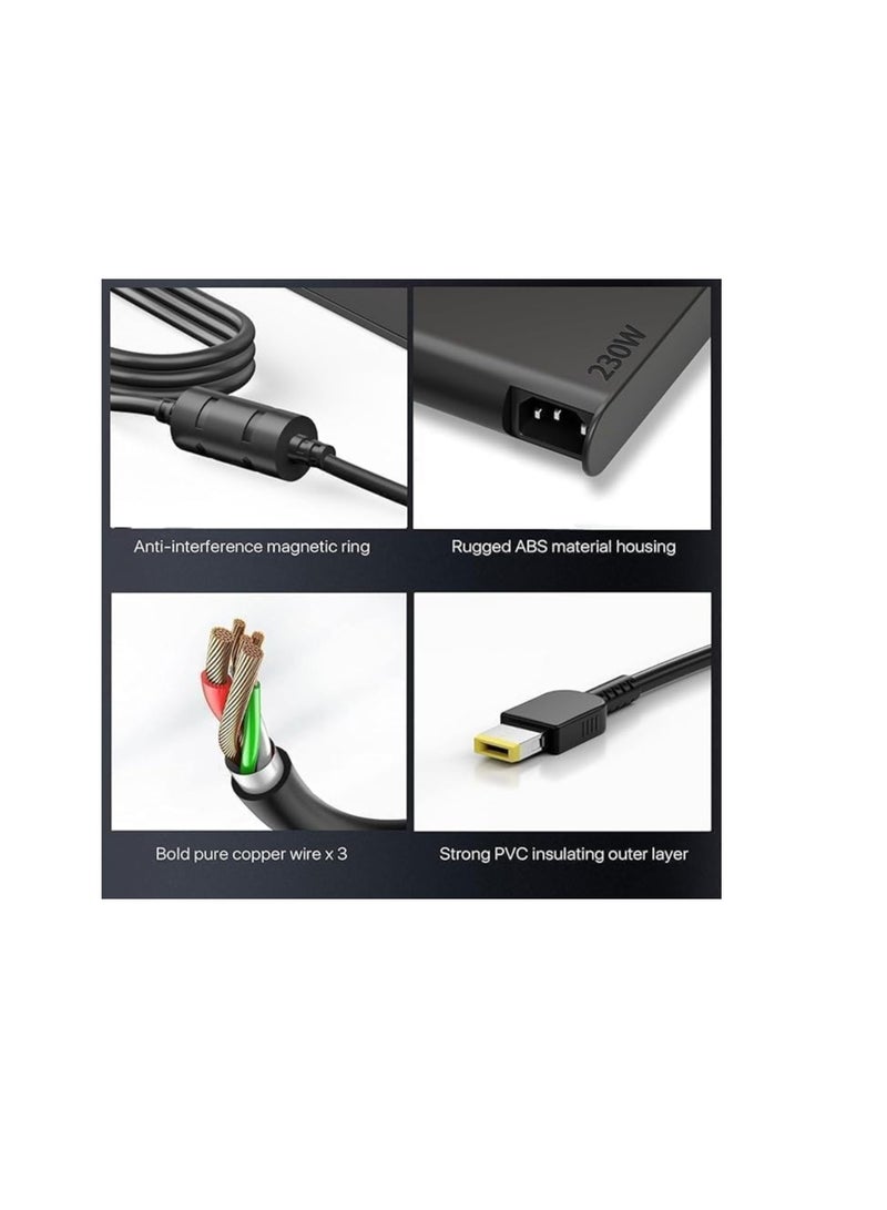 Terabyte 20V 11.5A 230W Legion 5 Charger Fit for Lenovo Legion 5 7 Y540 Y545 Y730 Y740 Y900 Y910 Y7000 Lenovo Thinkpad P51 P52 P53 P71 P72 P73 ADL230NLC3A ADL230NDC3A 01FR046 01FR044 AC Adapter - Image 4