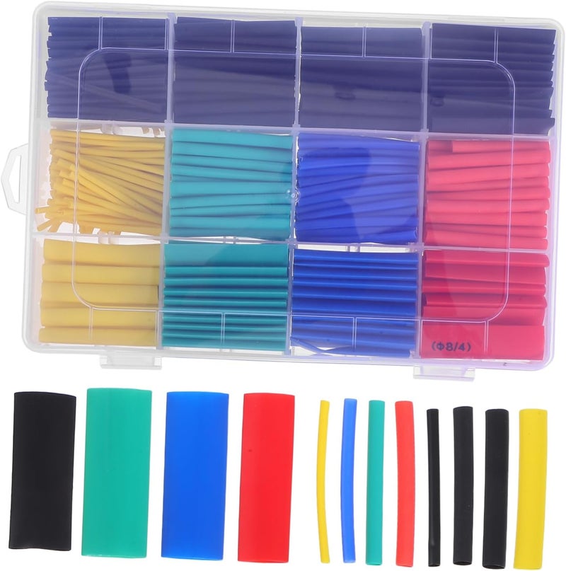 Generic 530pcs Low-Voltage Insulated Heat Shrink Tube Cable Shrink Wrap Shrink Tubes Electrical Shrink Tube Heat Shrink Wire Tubing Cable Wrap Heat Shrinkable Tube Kit Cable Sleeve or - Image 1
