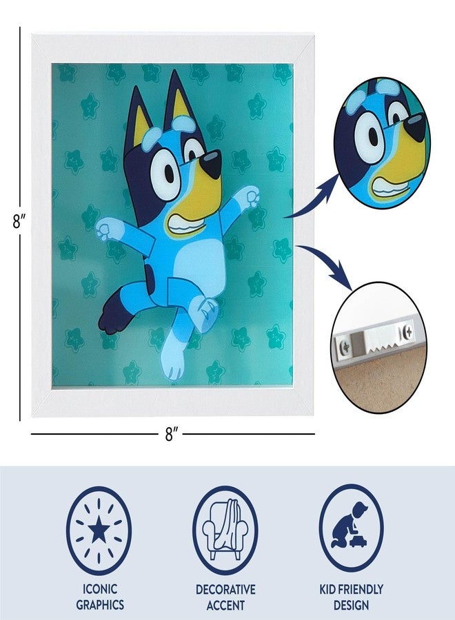 Idea Nuova Bluey & Bingo Wall Art Set,8"x8" Framed Kids Room Decor, 2-Piece Colorful Nursery Prints, Cartoon Character Artwork for Playroom or Bedroom - Image 3