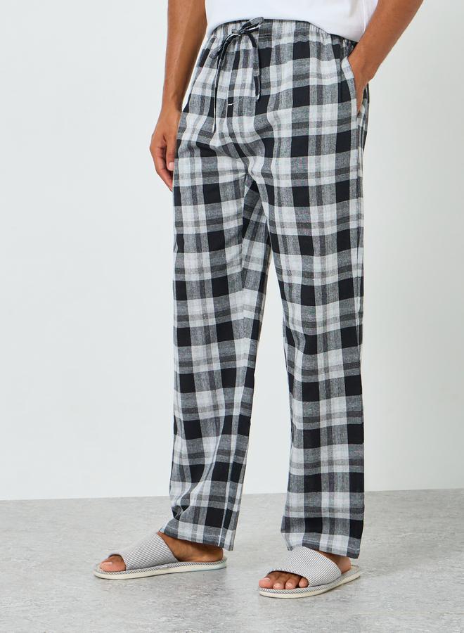 ستايلي بنطال بيجاما كاروهات بقصة مريحة - Image 1