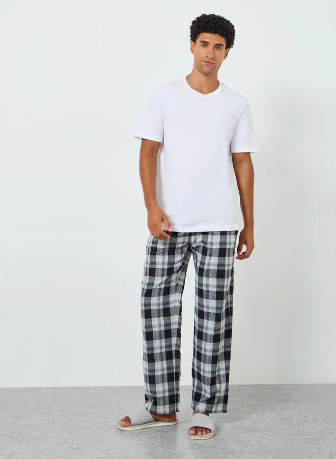 Styli Men Relaxed Fit Checked Pyjama