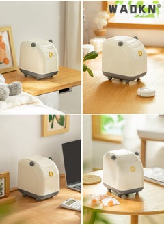 WAOKN Creative Plastic Desktop Trash Can, with Lid, Small Home & Office Cleaning Gadget, One-Touch Open/Close Desktop Storage Bin（white）  - Image 3