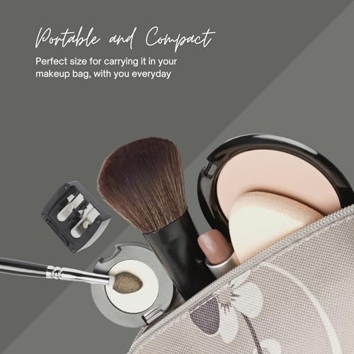 TRITON Professional Makeup Kajal Eyeliner Eyebrow Pencil Dual Sharpener, Twin Hole Cosmetic Cutter for Beauty Salon, Parlour and Home, Silver - Image 3