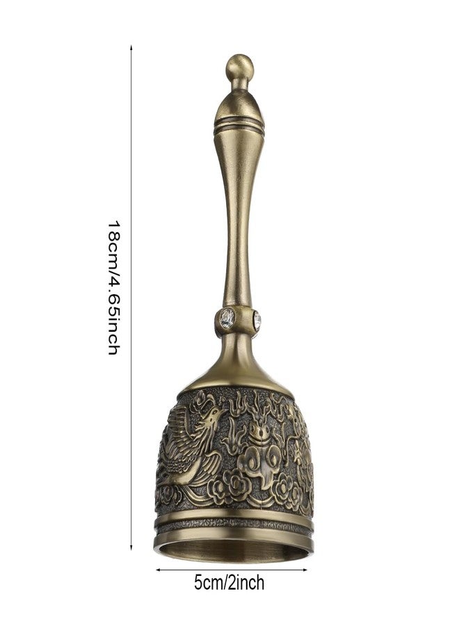 ILSSLI Hand Bell Brass Dinner Call Bells Loud Service Ringing Bell Tibetan Handbells for Meditation Seniors Bedside Musical Teaching Classroom - Image 3
