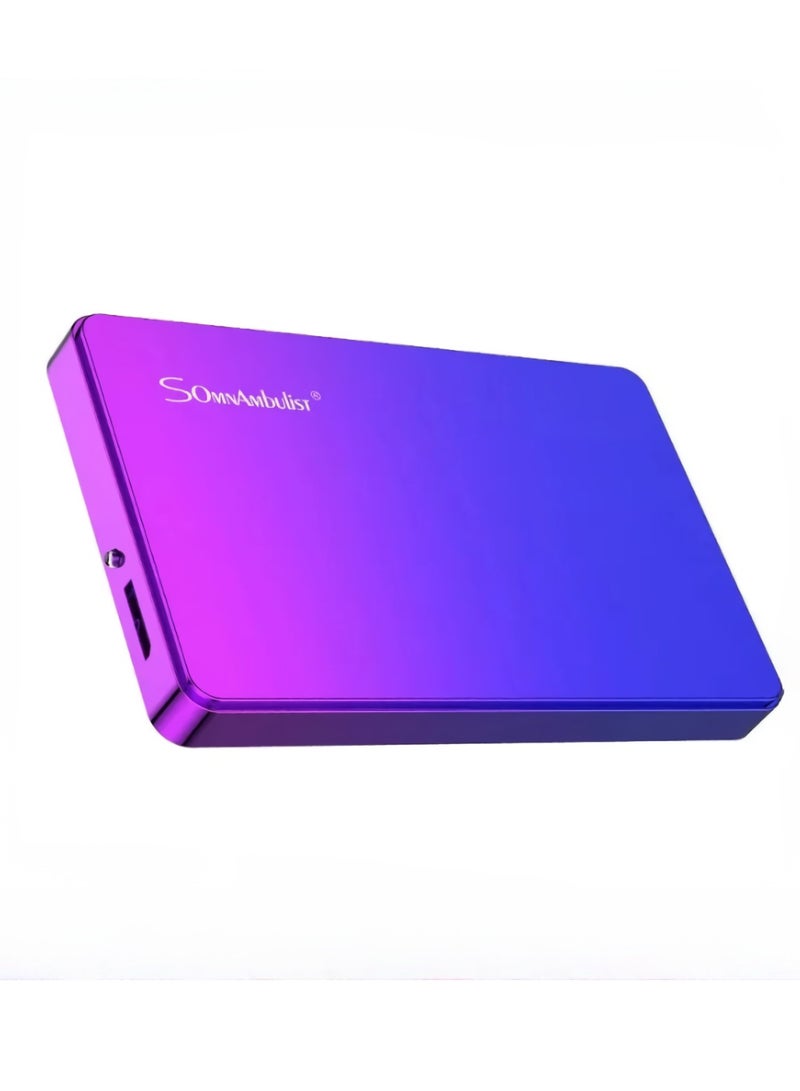 AROAQ External Hard Drive, USB3.0 Ultra Slim HDD Storage Device, Portable Compact High-speed Mobile Hard Disk Compatible for Pc, Desktop, Mobiles, Laptop, Game Console, Ps4, (Gradient Blue Purple, 160GB) - Image 1
