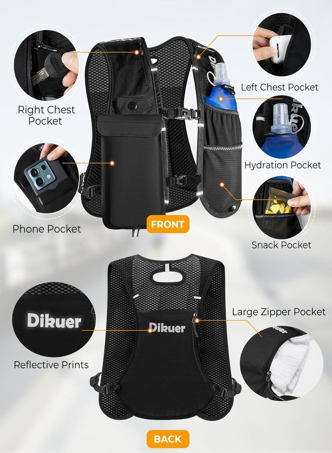 Dikuer سترة رياضية للجري للرجال والنساء، خفيفة الوزن وجيدة التهوية، مع قارورة ناعمة سعة 500 مل - Image 2