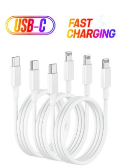 3ft USB C to Lightning Cable - 6ft, Pack of 3