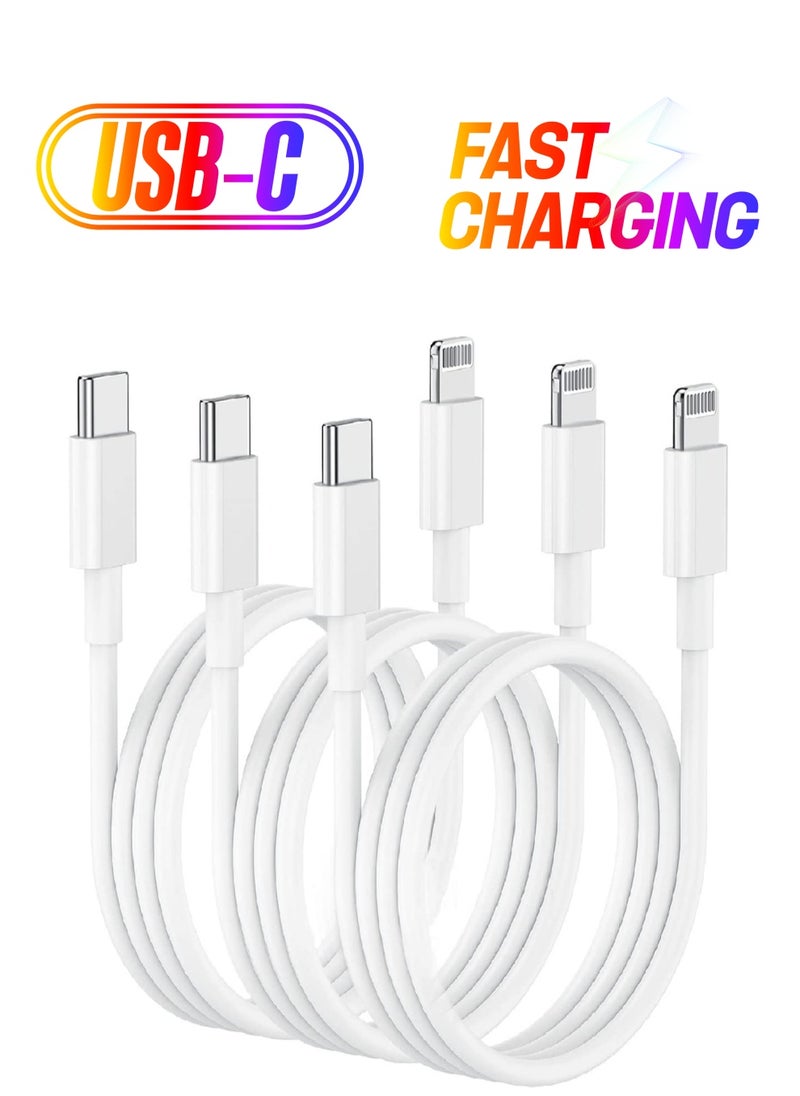 Generic - 3ft USB C to Lightning Cable - 6ft, Pack of 3 - Image 1