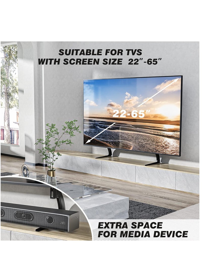 5Rcom TV Stand Mount, Universal TV Stand Tabletop for 22 to 65 inch Plasma LCD LED Flat Screen TVs, TV Legs, Holds up to 88lbs, Max VESA 800 x 500mm, Height Adjustable TV Base, TV Stand - Image 3