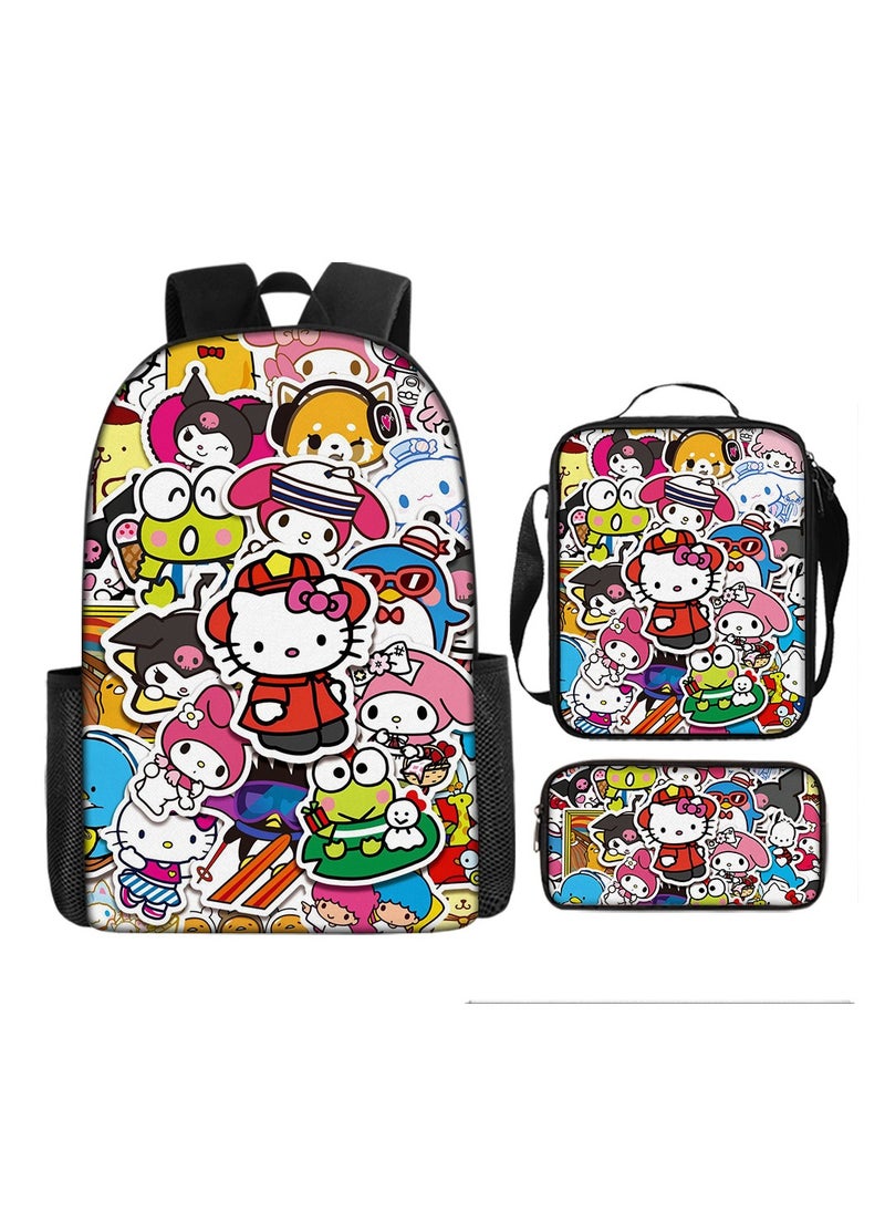 Generic - Cartoon anime backpack for primary and secondary school students, large capacity casual lightweight backpack, cartoon shoulder bag, pencil case, pencil case, and pencil case - Image 1