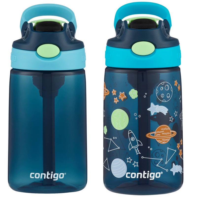 Contigo Kids Water Bottle with Redesigned AUTOSPOUT Straw 14oz. 2 Pack Blueberry and Blue Raspberry & Blueberry and Blue Raspberry with Cosmos - Image 1